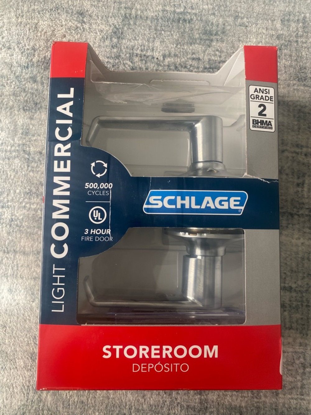 Schlage Storeroom Light Commercial Door Lever - Satin Chrome